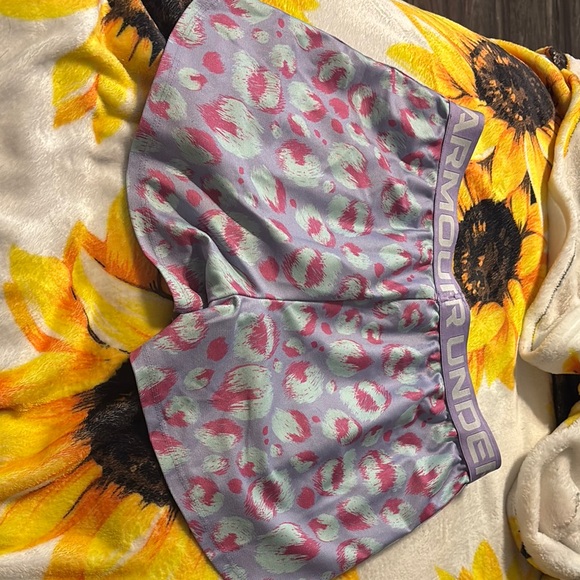 Under Armour Kids' Purple and Pink Patterned Shorts - Picture 2 of 3